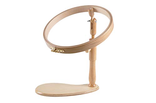 Embroidery Sitting Frame| Lap Hoop | Wooden Cross Stitch Ring | Hardwood Tension Circle| High and Angle Adjustable crosstitch Frame | Needlepoint seat Stand | Foot Hoopla