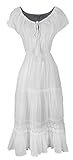 Peach Couture Renaissance 100% Cotton Embroidered Sleeveless Gypsy Tank Dress