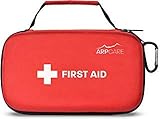 Compact First Aid Medical Kit - 121 Piece - Hard Carry Case Perfect for Home, Car, Camping, Office, Travel, Hiking, and Sports