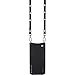 Case For iPhone X/iPhone10 | Real Black Leather Women Wallet With SILVER Hardware Phone Cover. Cross-Body Strap iPhoneX Mobile Holder for ID & Credit Cards. Carry Cell Handsfree. Sarah by Bandolier