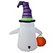 Zayzelle 4 Foot Halloween Inflatable Air Blown Ghost with Jack-O-Lantern Pumpkin/Witch Hat Lighted for Home Yard Garden Indoor and Outdoor Decoration