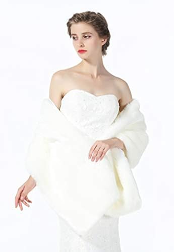 Faux fur Shawl Wrap for Wedding Women Shrug Bridal Stole Winter Cover Up  Bridesmaids Cape in Saudi Arabia | Whizz Wraps & Pashminas