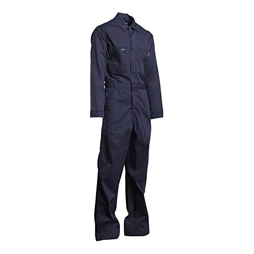 LAPCO CVIN9NY-SM-LONG Heavy Duty Flame Resistant Contractor Coverall, Navy, Small, Tall
