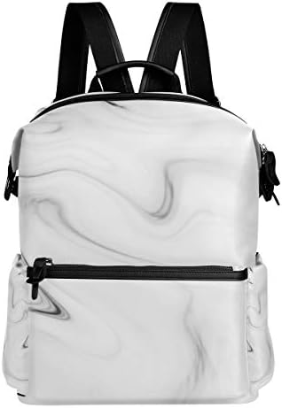 MALPLENA Black and White Marble Texture School Bag Daypack Hiking Backpack