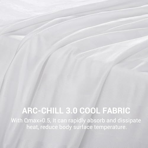 Elegear Couverture Rafraichissante d'été, Fibre de Refroidissement Arc-Chill 3.0 Japonaise Q-Max>0,5 Double Face Absorber Chaleur Corporelle Couverture Ete Légère pour Lit canapé, Blanc Rayé 200x220cm