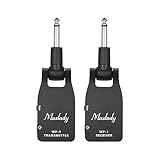 Muslady Guitar System Transmitter & Receiver 2.4G Wireless Built-in Rechargeable Lithium Battery 30M Transmission Range for Electric Guitar Bass (Black)