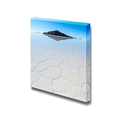 Canvas Prints Wall Art - Beautiful View of Salt Lake in Bolivia | Modern Wall Decor/Home Art Stretched Gallery Canvas Wraps Giclee Print & Ready to Hang - 12" x 12"