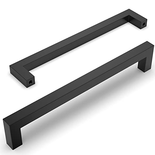 Amerdeco 10 Piece Kitchen Handles 192 mm Black Cupboard Handles Door Handles Stainless Steel Drawers Handles Furniture Handles Sliding Door Handle