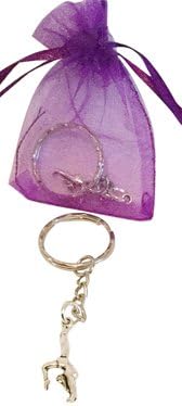 Gifts At Dawn 10x Gymnastics Keychain keyring Bag Charms & temporary tattoos in organza bag Party Bag FILLERS