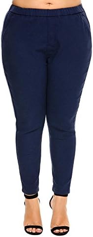 (16-24) Womens Plus Size Stretch Skinny Pants Ladies Pocket Slim Pencil Trousers