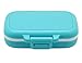 Meta-U Small Pill Box Supplement Case for Pocket or Purse - 3 Removable Compartments Travel Medication Carry Case - Daily Vitamin Organizer Box (Blue)