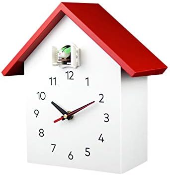 PQZATX Cuckoo Quartz Wall Clock Modern Bird Hanging Watch Decoration larm Clocks Home Living Room Red