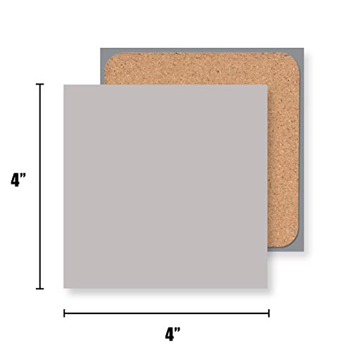 Stella Green Forest Limestone Drink Coasters - Set of 6 - Premium Absorbent Natural Stone