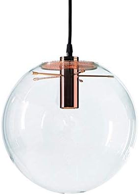 Joeiy Pendant Light Glass Ball Rose Gold 15cm Retro Chandelier Vintage Industrial Hanging Lamp Simple Loft Suspended LED Light Lampshade Antique for Contemporary Hallway Island Indoor Bar Living Room [Energy Class A+++]