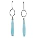 NOVICA Artisan Crafted Sterling Silver Hammered Dangle Earrings | Chalcedony Gemstone | French Wire Finding | Hypoallergenic Jewelry | Lead & Nickel Free | Thailand ' Exhilarated' 2.4