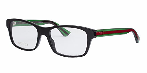 Gucci GG 0006O 006 Black Plastic Rectangle Eyeglasses 55mm