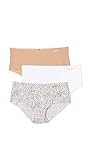 Calvin Klein Women's 3 Pack Invisibles Hipster Panty, Bare/Kinetic Shadows/White, Medium