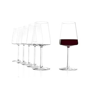 Stölzle Lausitz Copas de Vino Tinto Power Set de 6, 520ml – Copas Premium para Vinos Fuertes – Copas Modernas con Diseño Angular para Máximo Aroma – Resistentes y Apto para Lavavajillas
