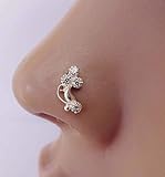 Diamond Nose Stud,Wedding Nose Jewelry,Gift For Her,Crystal Nose Ring,Twist Nose Stud,Indian Nose Stud,Silver Nose Ring,Maharasthrian Nose Stud,Mother Day Sale,CZ Clear Nose Stud,Nose Ring(TEJ825)
