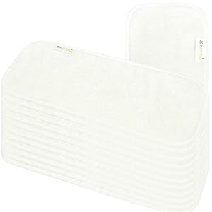 wegreeco Reusable Soft 4 Layers 12 Pack Bamboo Inserts for Baby Cloth Diaper,High Absorbing Washable Liners