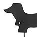 MyGift Wall Mounted Black Metal Coat Rack and Key Rack with Dachshund Dog Cut Out Design, Hanging Dog Leash Organizer Rack with 4 Hooks