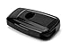 iJDMTOY Glossy Metallic Black Exact Fit Key Fob Shell Cover Compatible with 2017/2018-up Toyota Camry Prius Prime Mirai C-HR, etc w/Push Start Engine Feature