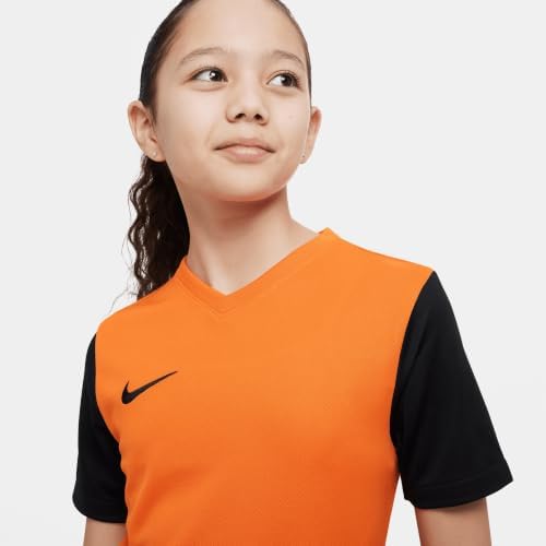 Unisex Kids Jersey Y Nk DF Tiempo Prem II JSY SS, Safety Orange/Black/Black, Dh8389-819, S