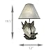 Gray Wolf Bust Table Lamp W/Nature Print Shade