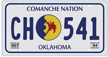 OPO 10 - USA CAR LICENSE PLATE - Metal Replica: OKLAHOMA COMANCHE NATION (N42)
