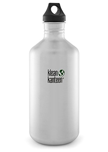 With Loop Cap, Brushed Stainless, 64-ounce