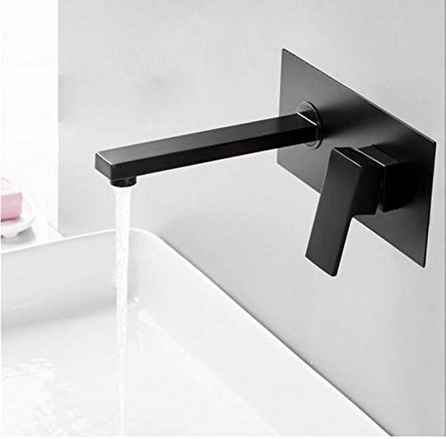 Faucet Tap Luxury Matte Black Bathroom Faucet Basin Sink Tap Wall Mounted Square Brass Mixer Tap