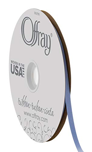 Offray 1/4" Wide Double Face Satin Ribbon, 100 Yards, True Blue