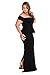 Doreen Women Drop shoulder Peplum Party Maxi Evening Dress