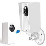 Wyze Cam Pan Wall Mount, Weather Proof Anti-Sun Glare and UV Protection Outdoor/Indoor Adjustable Bracket with Protective Skin Case for Wyze Cam Pan 1080p Security Camera (White)