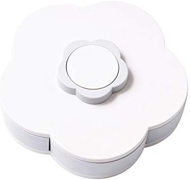 thelastplanet Snack Serving Tray - Candy And Nut Serving Container, Petal-Shaped Rotating Snack Serving Tray Sectional Candy Nut Box Party Snack Tray With Phone Holder