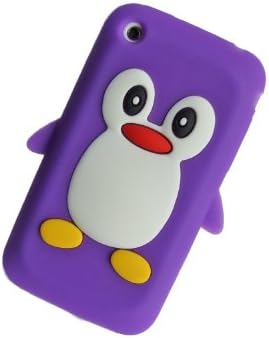 HJX Purple iphone 3G 3D Penguin Silicone Soft Skin Case Cover for Apple Iphone 3g 3gs + Gift 1pcs Insect Mosquito Repellent Wrist Bands bracelet