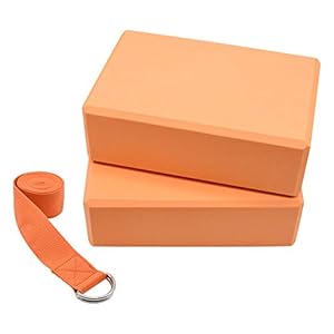 SONSYON Yoga Blocks and Strap – Fitness Bands Resistance and High Density Foam Yoga Brick Set