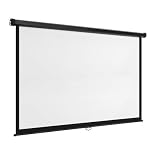 VonHaus 80 Inch Projector Screen - Manual Pull Down - 80" Widescreen Indoor Home Theater / Cinema Platform - 16:9 Aspect Ratio Projection Screen - Suitable For HDTV / Sport / Movie / Gaming