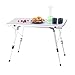 CampLand Aluminum Height Adjustable Folding Table Camping Outdoor Lightweight for Camping, Beach, Backyards, BBQ, Party and Picnic