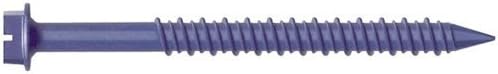 MKT Steel Conset Masonry Screw Anchor, Hex Washer Head Faced, 1/4" Diameter x 2-3/4" Length (Box of 100)