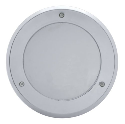 (2) Round Chrome Bezels / Covers 4" Grommet Mounted LED Stop Turn Tail Lights