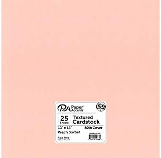 Cardstock 12 x 12 in. Textured Peach Sorbet (25 sheets)