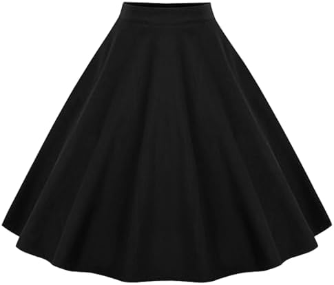Pleated Skirt Black Flare Skirt Amazon KILLREAL Women's Vintage