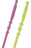 Straw Squeegee Cleaning Tool (2 Pack) - Dishwasher Safe, Made from 100% Food Grade Silicone - Clean your Reusable Straws Better than Bristle Brushes with our Straw Squeegee Cleaning Tool
