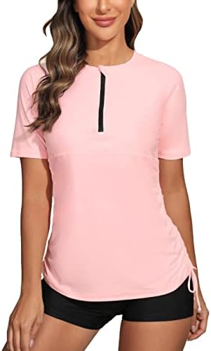 Plus Size Swim Top Buy CHARMLEAKS Womens Rash Guard Swim Shirt
