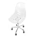 South Shore Annexe Acrylic Office Chair with Wheels-Clear, White