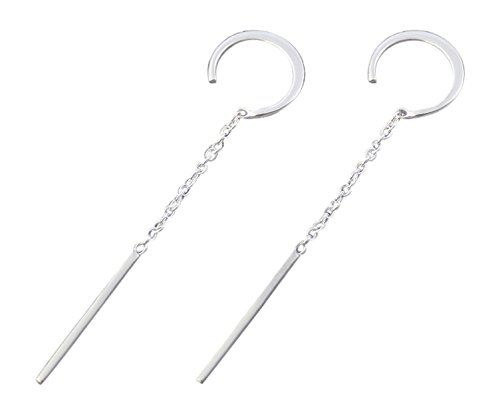 Handmade 925 Sterling Silver Chain Long Drop Earrings with Signature Gift Packaging by Otis Jaxon