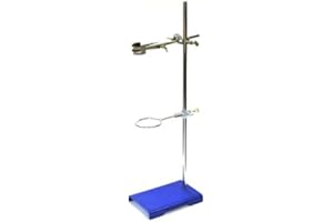 Laboratory Grade Metalware Set - Support Stand (8" x 5") 12mm Dia. Rod (24" L) Cork Lined Burette Clamp with Boss Head and Re