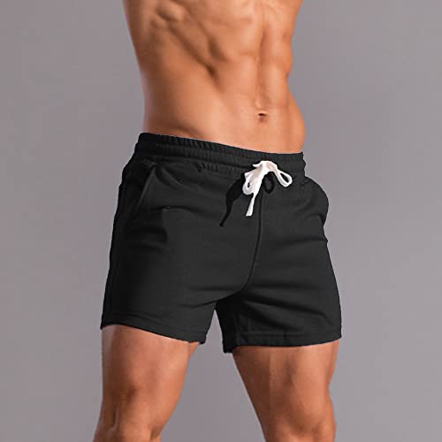 Men's 3 Inch Running Shorts Gym Training Bodybuilding Short Breathable Cotton Sports Shorts