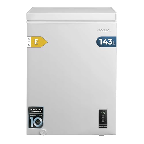 Cecotec Chest Freezer 143L Bolero CoolMarket Chest 143P White E. Basket with Handles, LED Electronic Control, UltraContact D-Cool, Dual Function, ZeroG Door (80º-30º), Fast Freezing